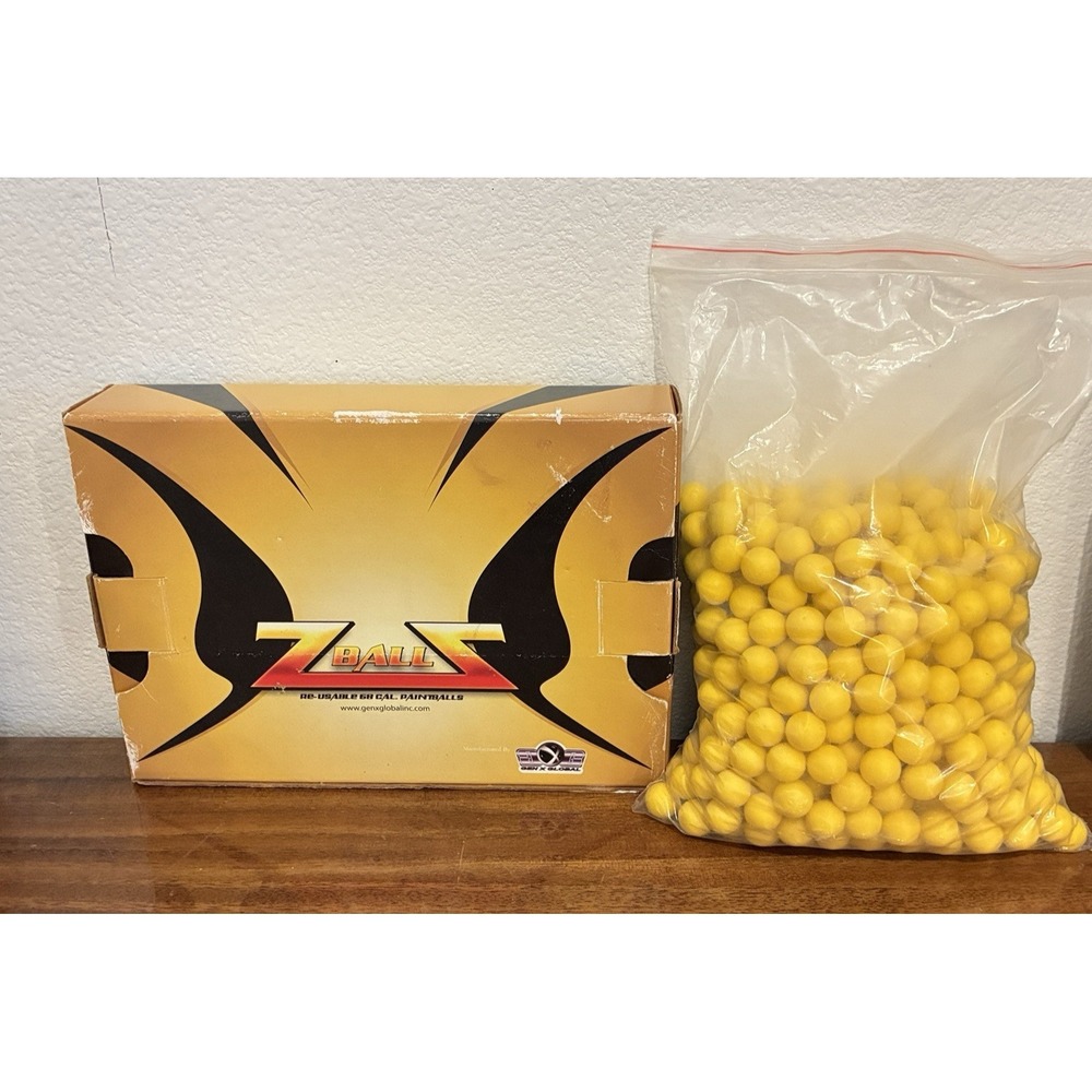 500 .68 cal Reusable Paintless Yellow Rubber Training Paintballs GenX Global